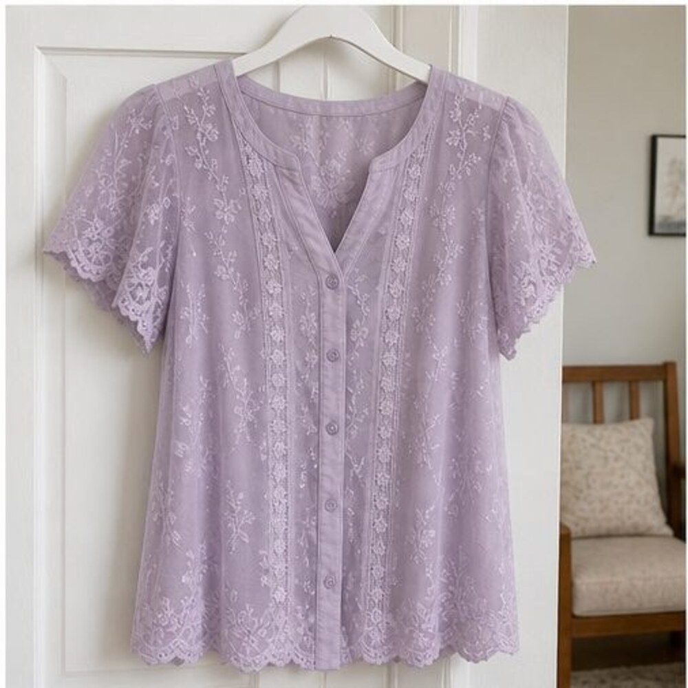 Emerald Lace Trim Top